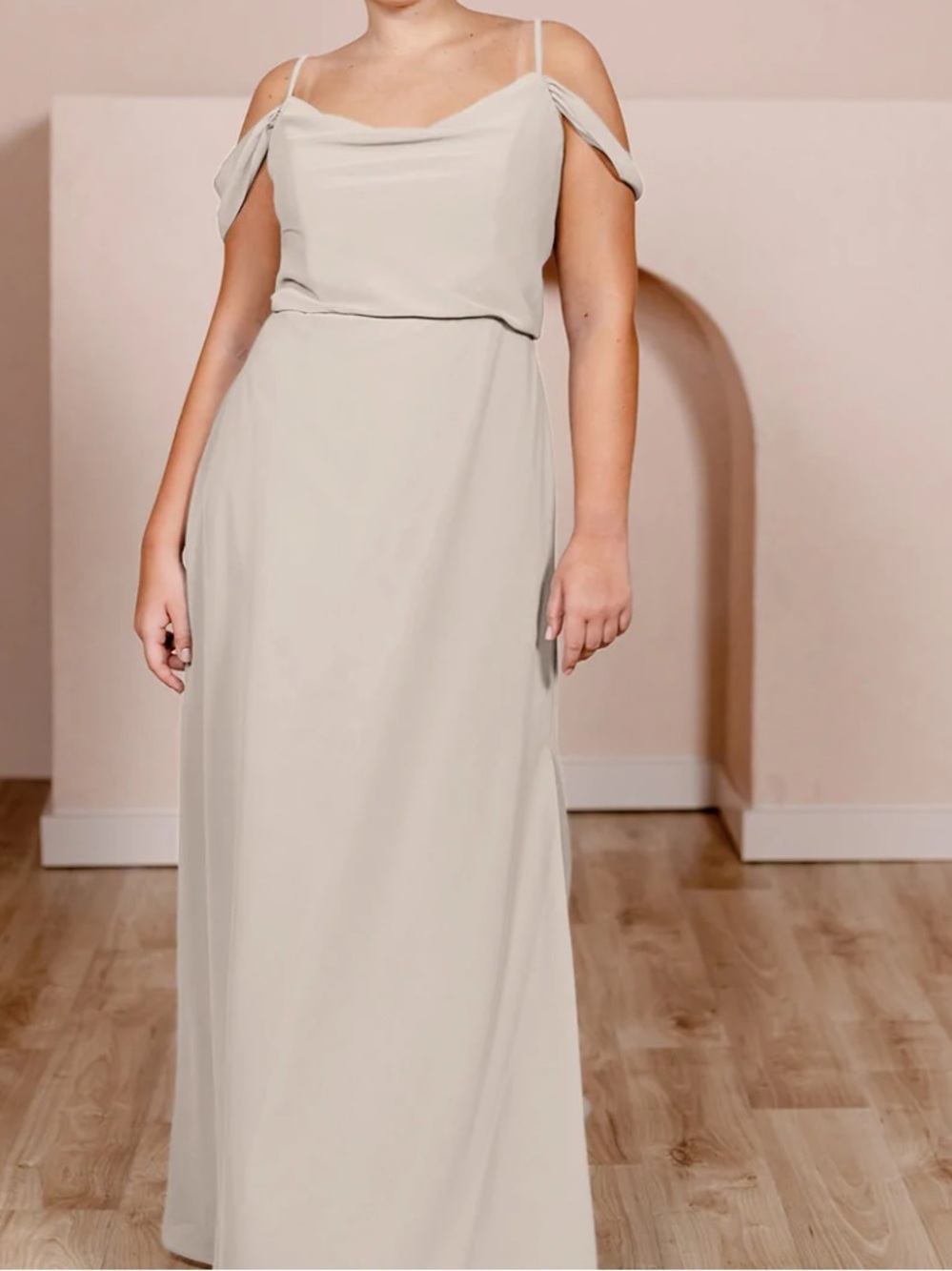 REVELRY - Beige Sienna Chiffon Dress - Women’s Size 12